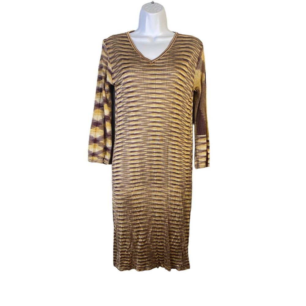 ECHO Womens Knitted V-neck Lightweight 3/4‎ Sleeve Swim Cover Up Size M/L